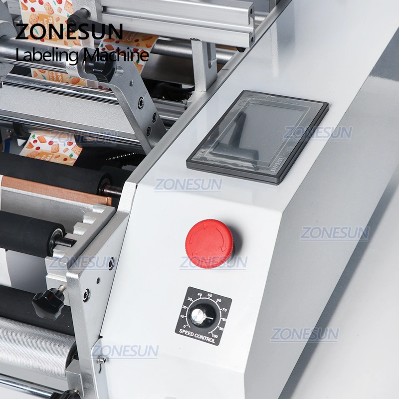 Zonesun Tb-190 Wine Double Side Sticker Round Bottle Water Semi Automatic Digital Bottle Labeling Printing Machine