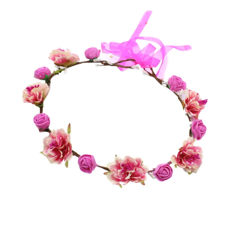 Girls Wreath Crown Flower Crown Floral Headband Wedding Hair Wreath Photo Props