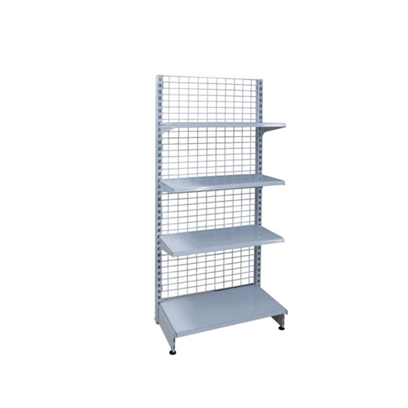 Supermarket Single Sides Wire Back Shelf Store Metal Display Racks