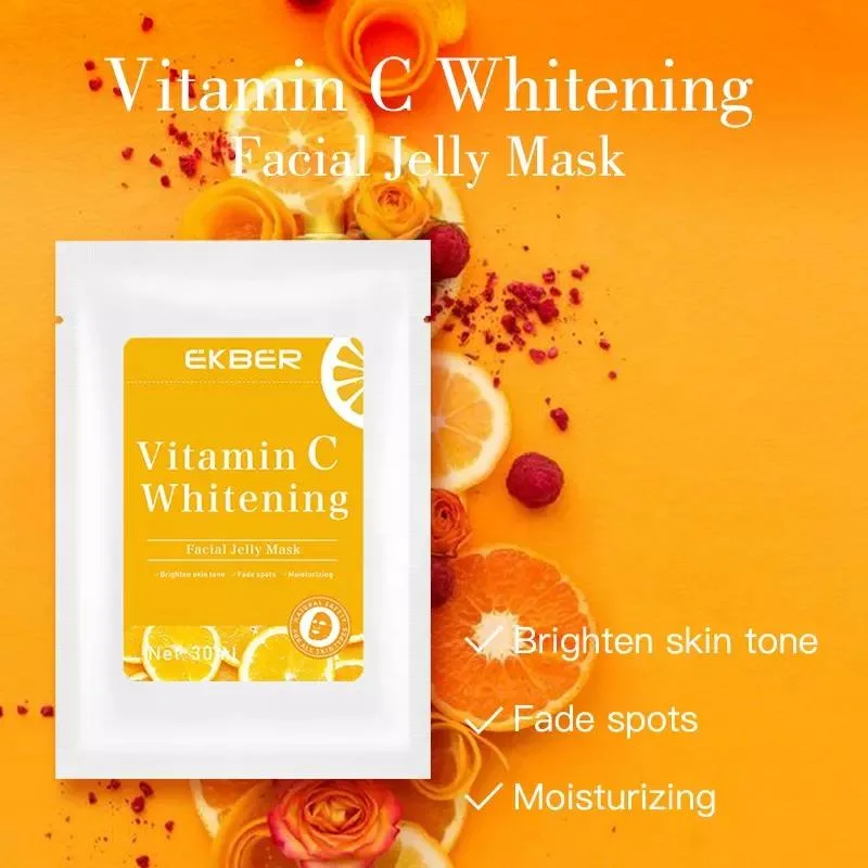 Ekber Customized Logo 24K Vitamin C Rose Arbutin Feuchtigkeitsspendende Aufhellung Gesichtsmaske Mit Hydro-Gelee-Maske