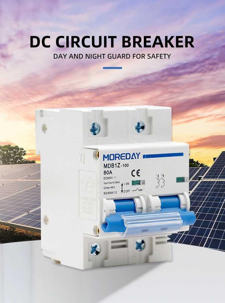 1P DC 80A 100A 125A Mdb1z-125 NC MCB 6kA 10kA 500V 600V disyuntor eléctrico OEM certificado CE