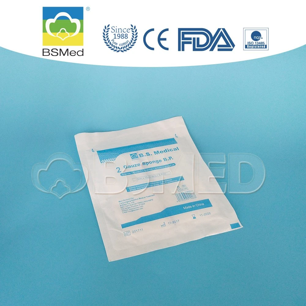 100% Cotton Surgical Medical Disposables Absorbent Gauze Pad Sterile Gauze Swab with CE FDA