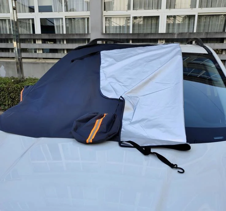 Capot de voiture imperméable respirant la moitié supérieure de pare-brise de la poussière de neige anti UV Protection pare-soleil protecteur de la neige