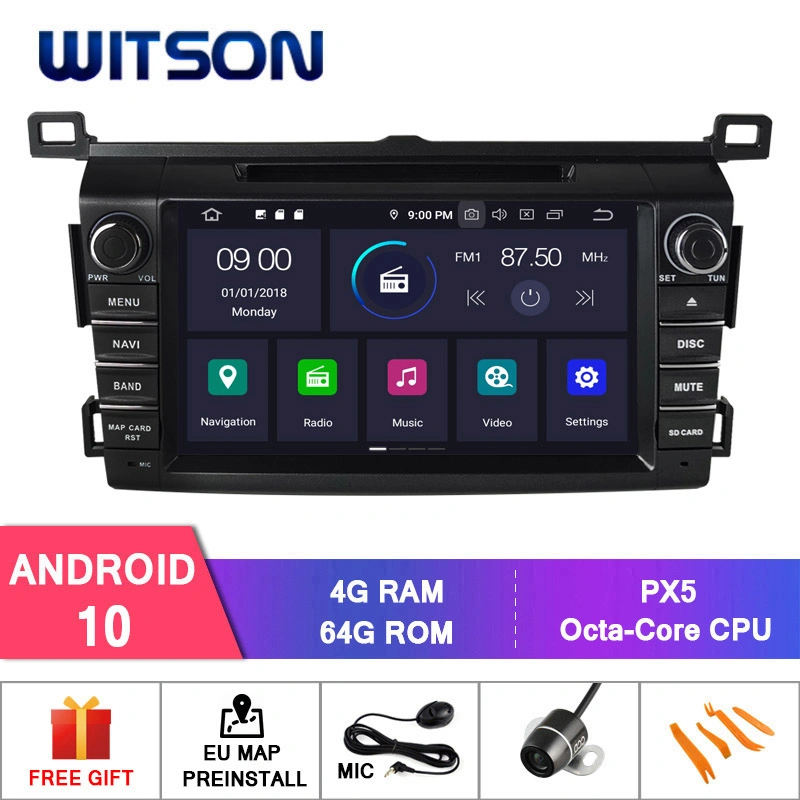 Witson Quad-Core Android 10 Car Radio GPS for Toyota RAV4 2013-2014 Built-in WiFi Module Vehicle DVD Player