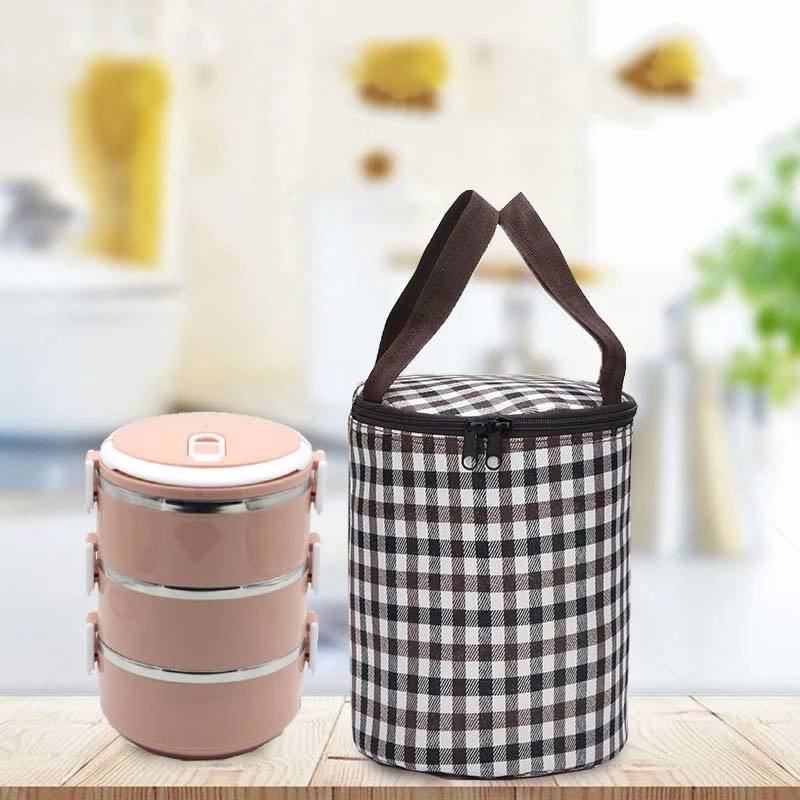 Waterproof Oxford Portable Lunch Bags Round Travel Insulated Thermal Cooler Bag Camping Picnic Cool Bag