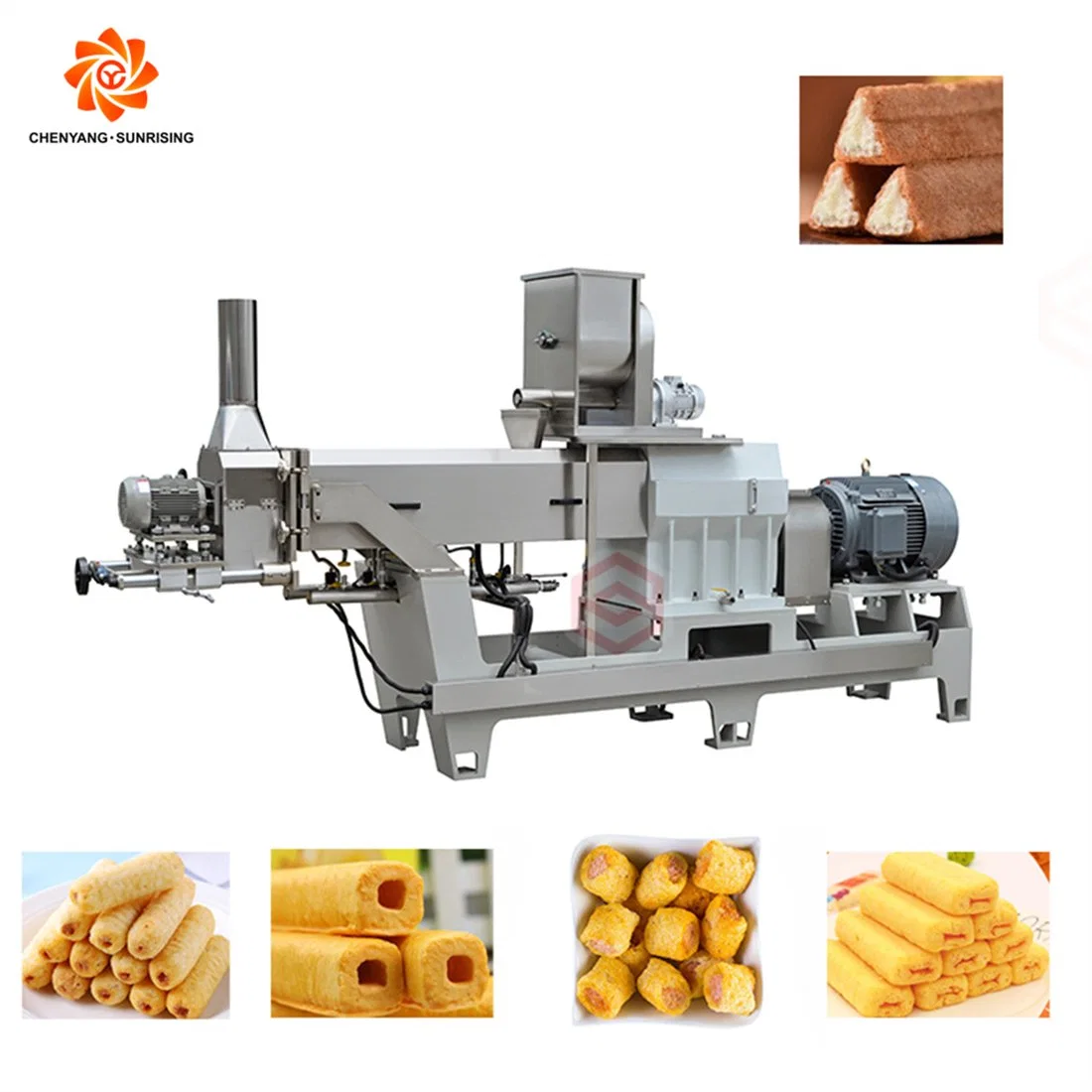 Puffed Chocolate Core Filling Filled Snack Processing Line Manufacturing Plant Machine