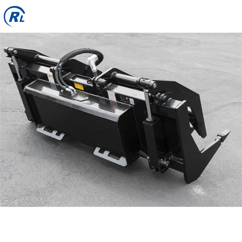 Qingdao Ruilan Customize Skid Steer Attachments Quick Hitch Log Grass Grapple Root Rake