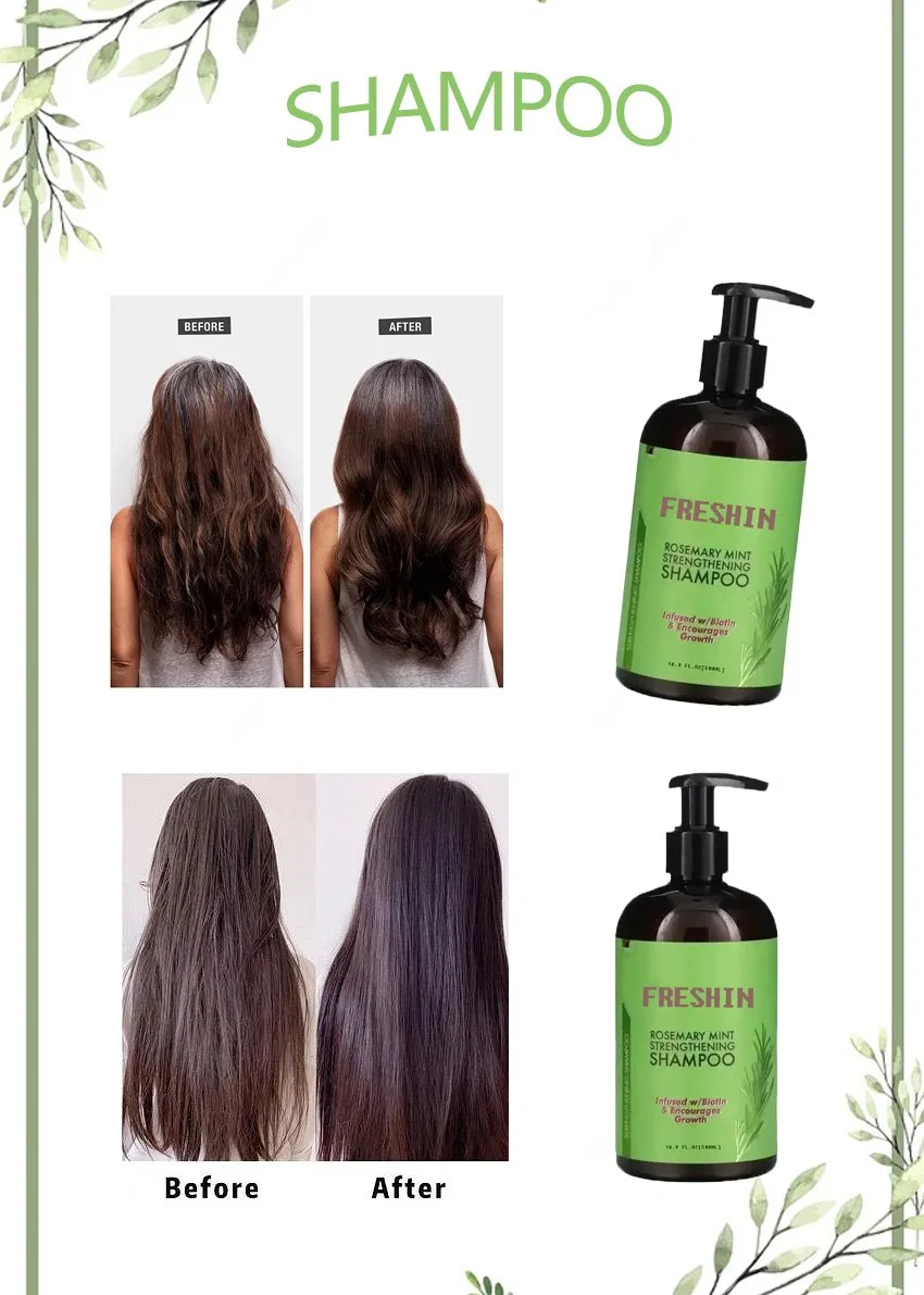 Limpeza profunda do couro cabeludo, derivada de plantas naturais, Rosemary Mint strengthening Shampoo