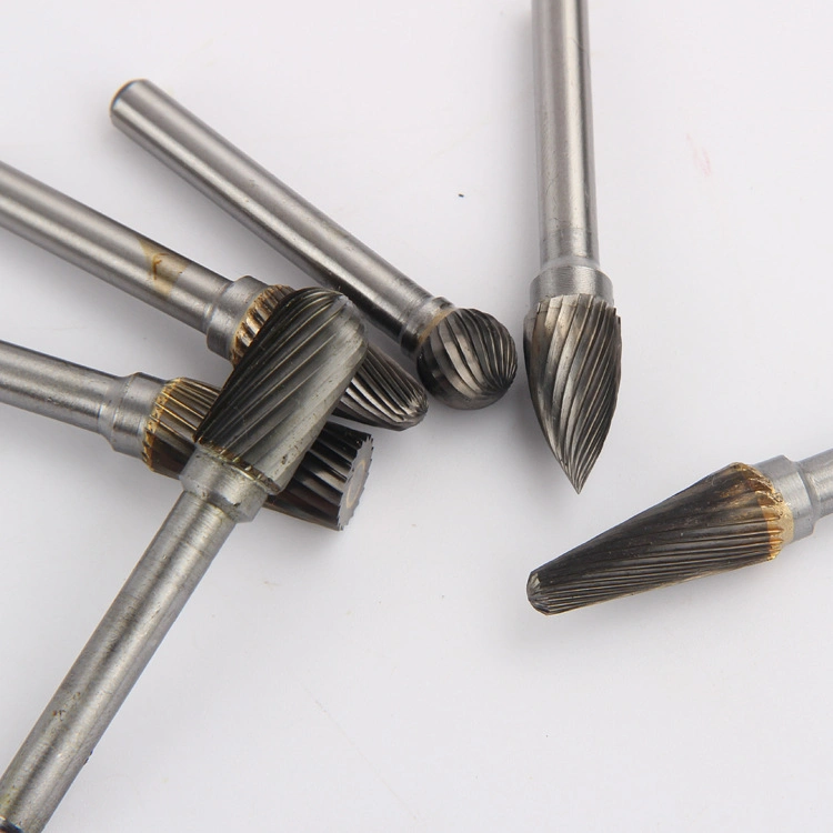 6mm Tungsten Carbide Burs Bits in Tools Long 1/4" Shank Set Metal Carving Drilling Polishing File for Die Grinder Carbide Burr