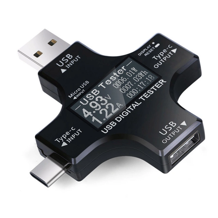 Hot Selling Multifunktions-USB-Sicherheitstester Spannungsprüfer USB 2 In 1 Typ C Pd USB-Leistungsstromspannungsmessgerät Spannungsprüfer