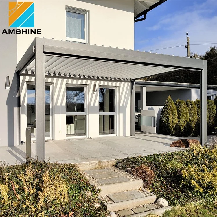 OEM/ODM eléctrico aluminio Pergola impermeable exterior Sun Shade Gazebo