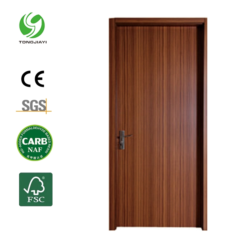 Wood Grain WPC Door Frame WPC Interior Flush PVC Room Door