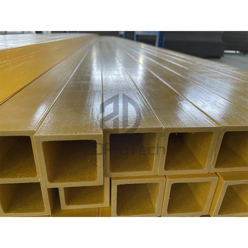 Fiberglass Square Rectangular Box Section Hollow Tube Gfrp Tube for Municipal Construction