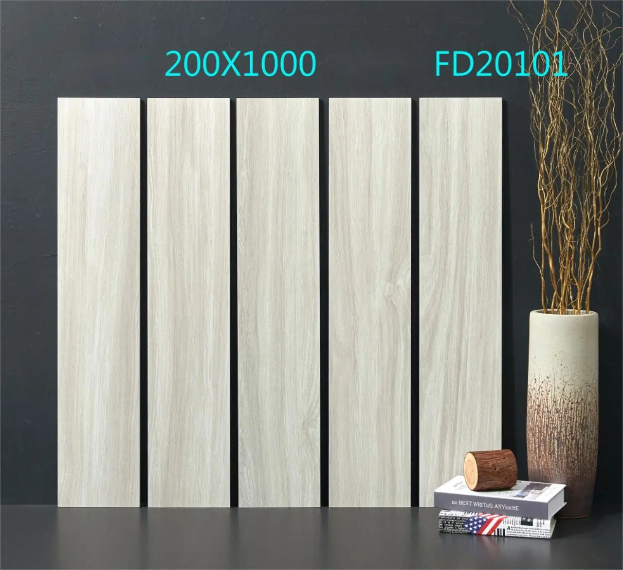 Random Shape Gray Matt Ceramic	Indoor Wood Tile Floor and Decor for Hotel