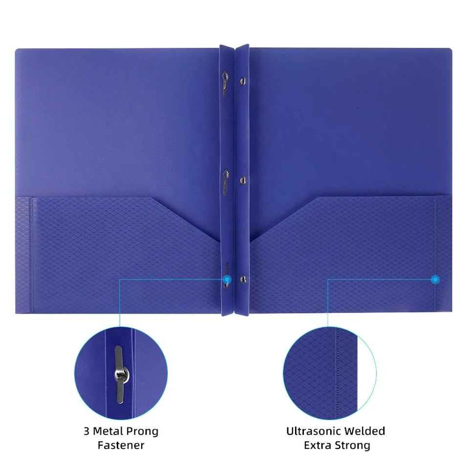 Customized Promotional Colored Plastic File Folder with Fastene