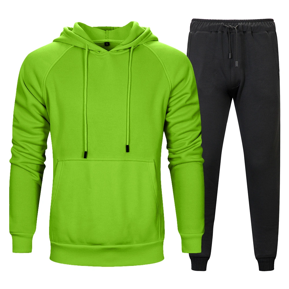 Direktverkauf Günstige Männer Gym Anzug Sport Tops Sweatshirts und Hose Two Pieces Set Hoodie Workout Fitness Bekleidung