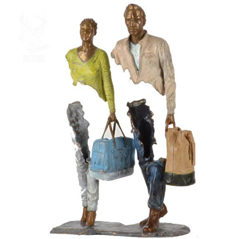 Life Size Antique Bronze Casting Traveler Sculpture for Sale