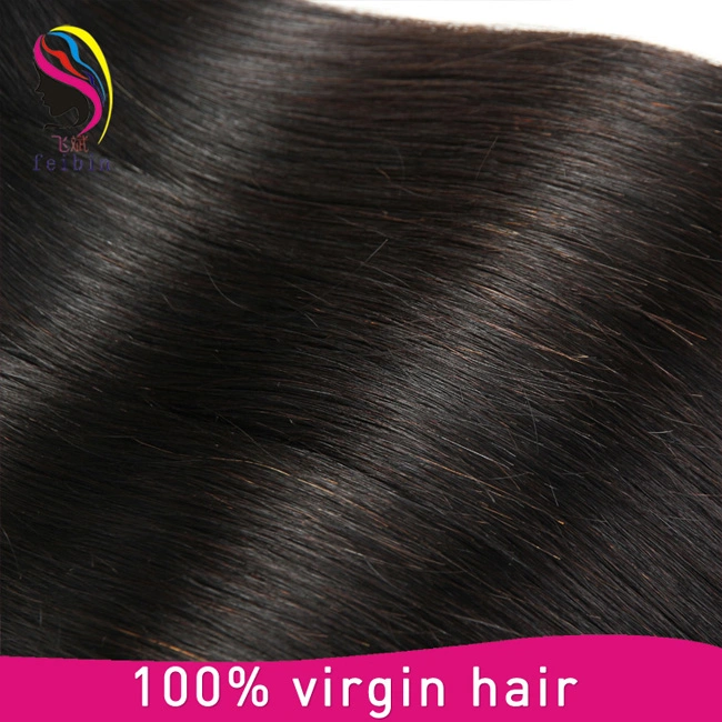 Natural Color Straight Brazilian Remy Human Hair Weave with Closure