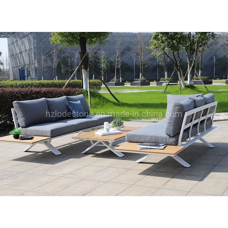 Nuevo estilo moderno esquina Muebles al aire libre aluminio Jardín Sofa Sets