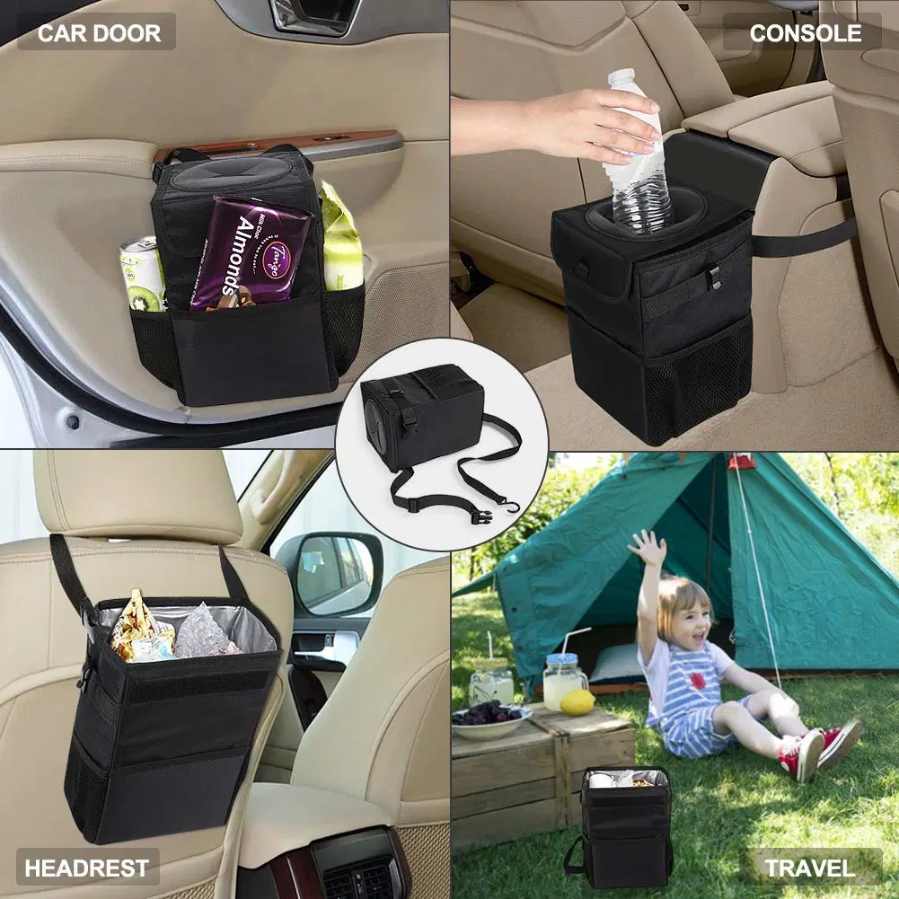 Car Aaccessory Organizer Collapsible Car Garbage Bag with Lid