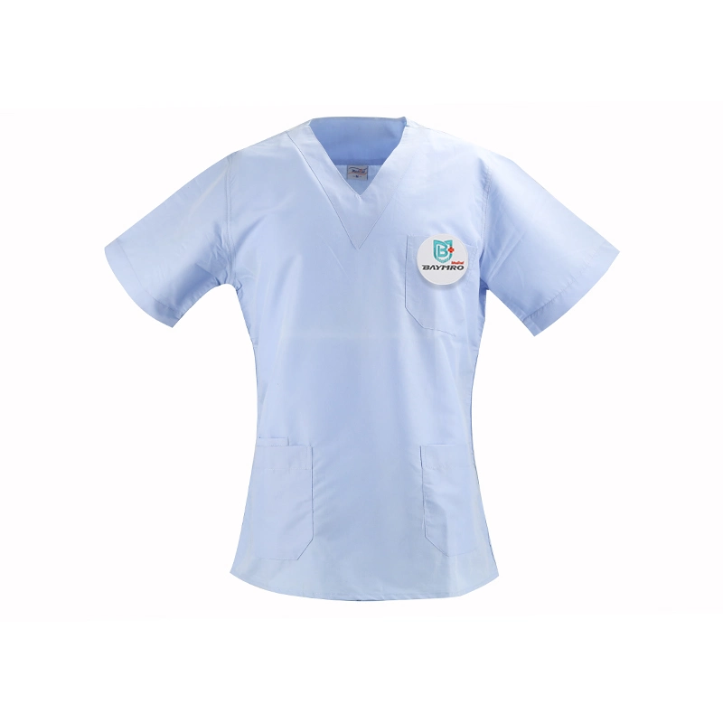 Doctor Medical Manga corta Logo personalizado ropa independiente ropa de trabajo lavado de manos Ropa Blue Tops Nurse Uniforms