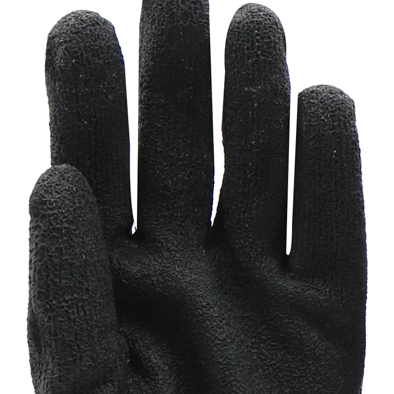 Black Oil Acid Resistant Anti Slip Latex Coated Work Gloves Custom Logo Soft Men Industrial Latex Gloves Safety