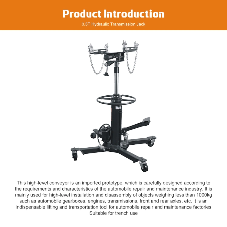 0,5t adaptador de transmisión de gato de la transmisión hidráulica/Jack de suelo de buena calidad/Perfil bajo Gato de la transmisión