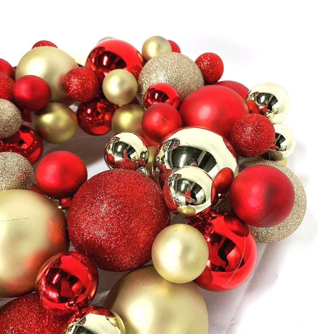 Bola de Natal com base frontal em plástico, graças à coroa vermelha Bauble de 33 cm Porta decoração penduradas Xmas Festival Party decoração