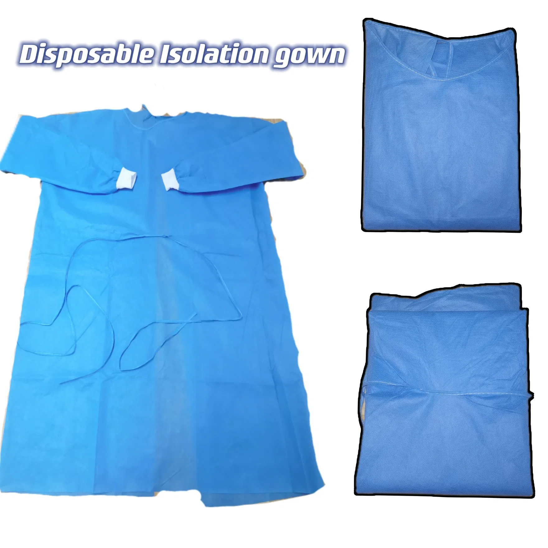 Wholesale SMS Non-Woven Disposable Isolation Gown Waterproof Soft Breathable Surgical Gown