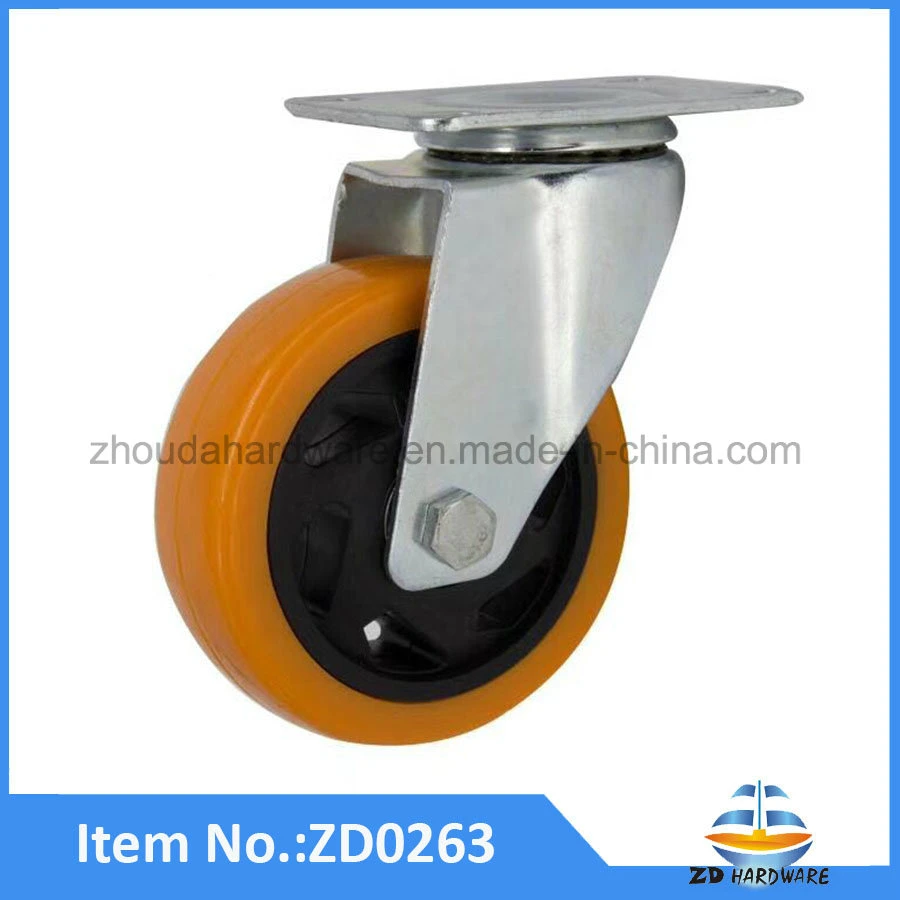 TPR Twin Wheel Castors Soft Grey Rubber Double Industrial Casters Without Brake