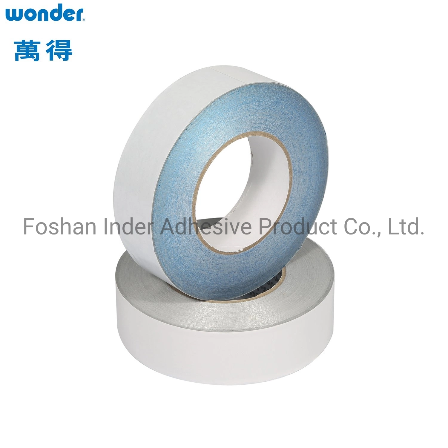 Water Based Acrylic Adhesive Double Side Blue Aluminum Foil Tape with Easy Release Liner