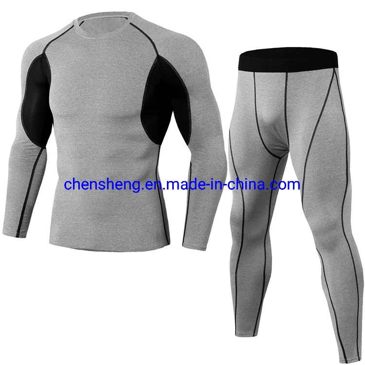 Men's Compression Quick Dry Long Sleeves Clothing Fitness Apparel Tights Gym Fitness Suit for Sport