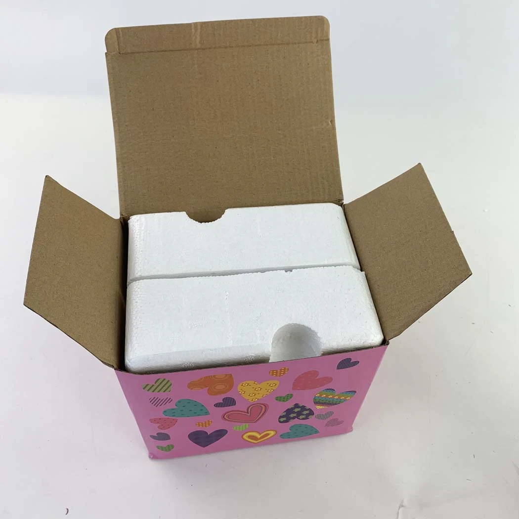 Love Pattern Papier Geschenk Schaumstoff-Box für Becher Verpackung Boxen