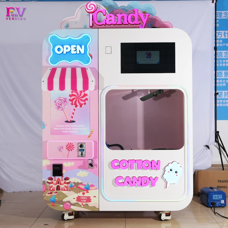 Outdoor Automatic Cotton Candy Machines for Sale on The Shopping Mall Amusement Park Pedestrian Street