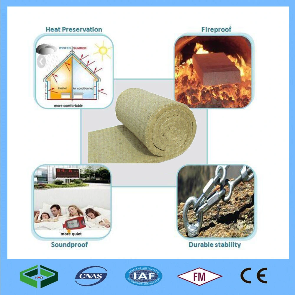 Sound Absorption/ Heat Preservation Rockwool Insulation Blanket with Wire