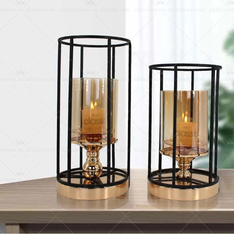 Wholesale/Supplier Metal Black Geometric Candle Holder for Home Decor