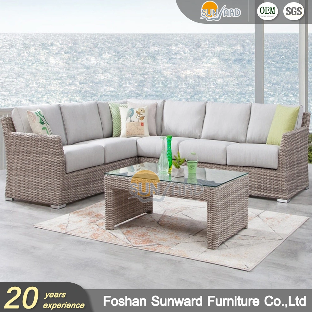 Sunward Outdoor Patio Aluminum UV Resistance PE Wicker Sofa Sets Rattan Sofas