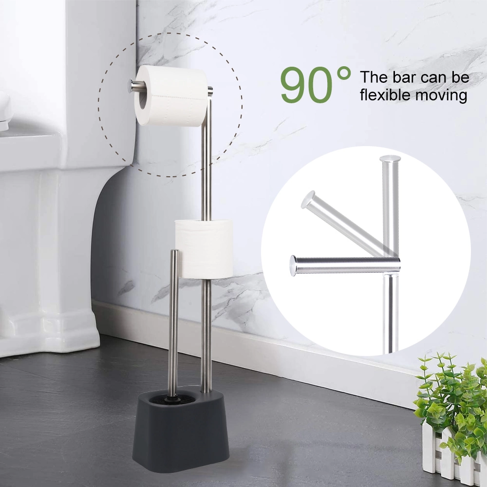 Bathroom Toilet Brush and Paper Holder Toilet Cleaning Brush Toilet Brush Black with Flat Bottom