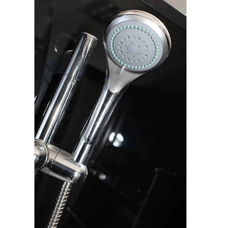 Black Aluminium Alloy Steam Shower Room Sector Shower Cabin Roller for Bathroom Corner