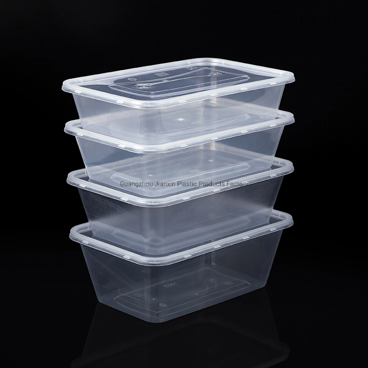 Disposable Plastic Bento Lunch Box Takeaway Customized Packing Box PP Microwave Rectangular Food Container with Lid