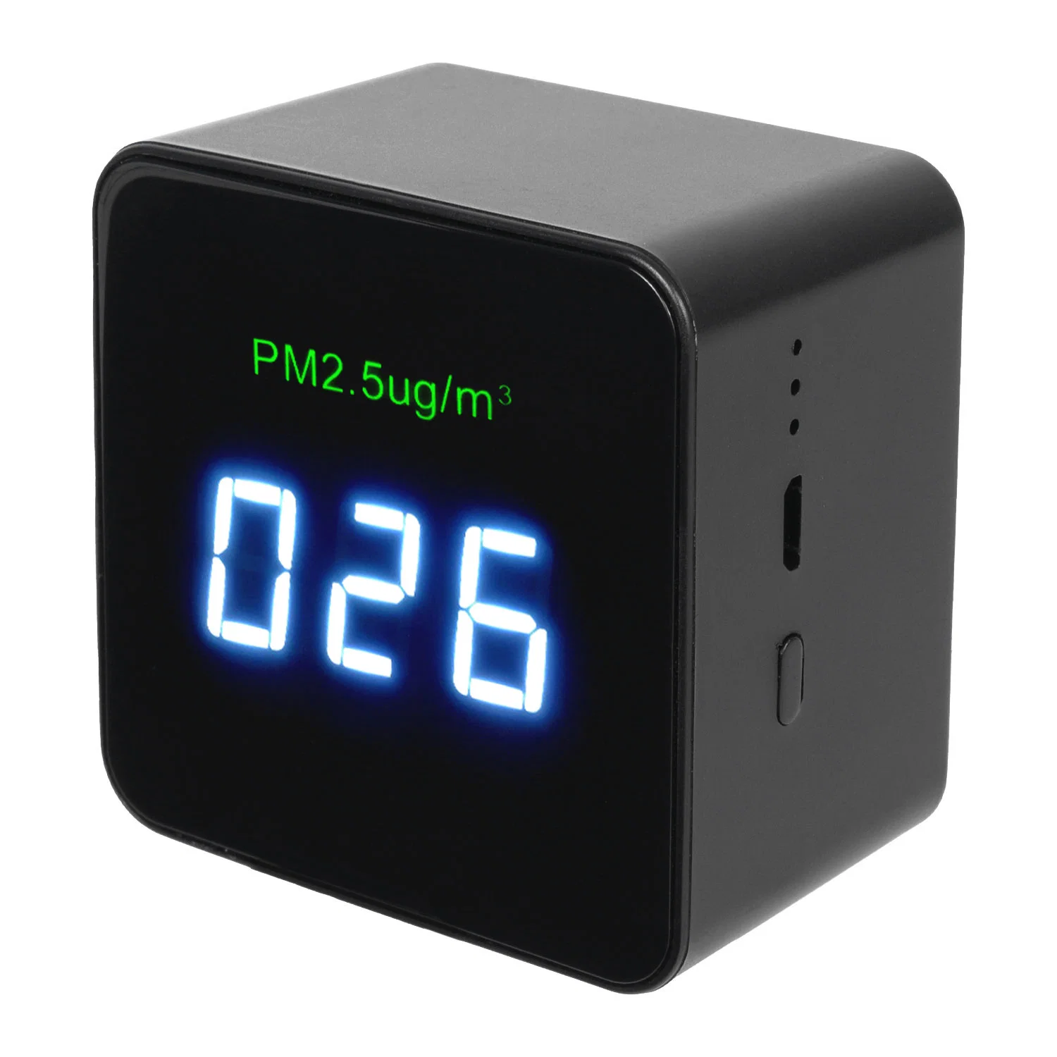 Indoor Real Time Meter Rechargeable Lithium Battery Portable Cube Design Pm2.5 Detector Air Quality Monitor Smog Smoke