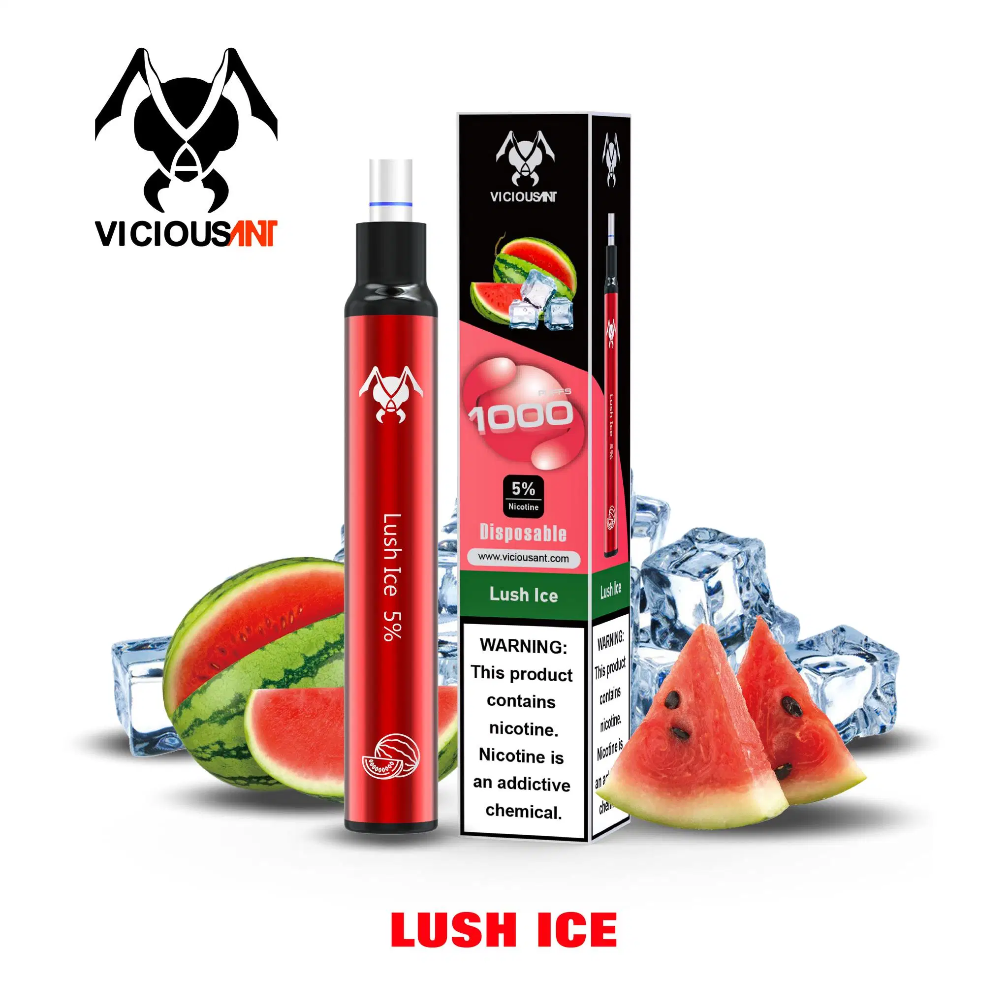 Mini E-Cigarette Viciousant 1000 Puff Пот-пет емкостью 550 мА/ч аккумулятор одноразовый E-Cigarette 4ml E-Liquid OEM/ODM Ecig цветовой пакет с логотипом puffs Flavors ETC Пуфф бар