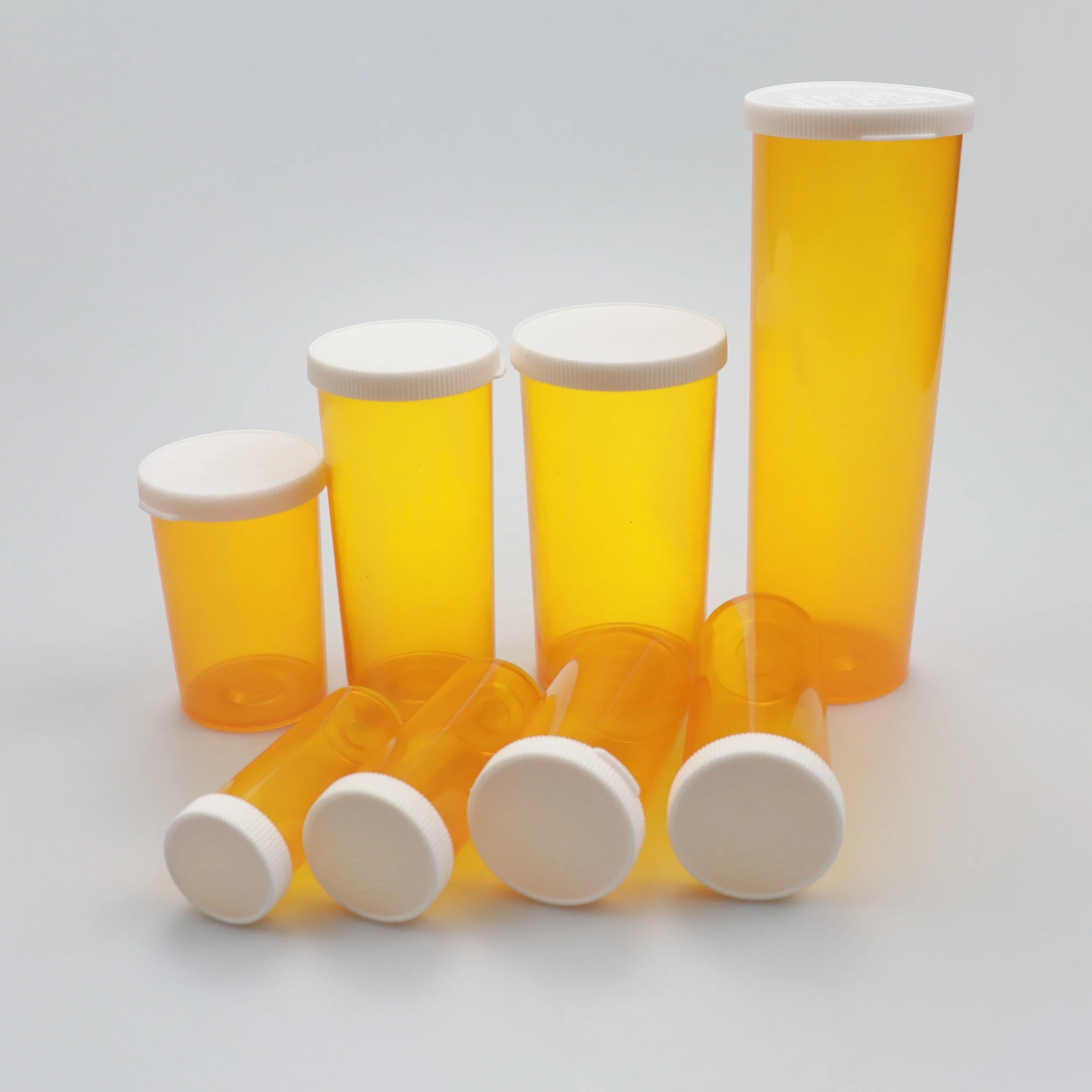 New Product 6/8/13/16/20/30/40/60dr Orange Pill Bottle Pill Tablet Medical Plastic Bottle With Snap Cap