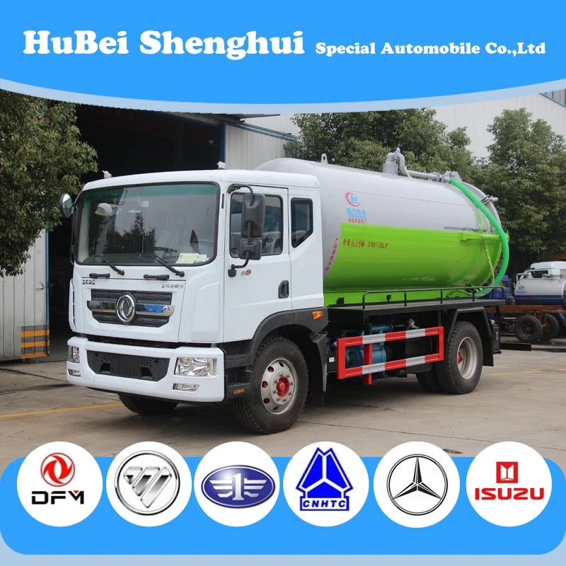 Dongfeng 4X2 15000L litros Euro5 12000 drenaje de la colección fecal Camión de succión al vacío