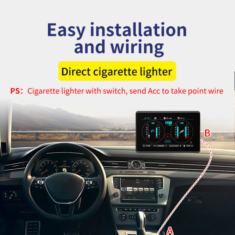 GPS-Projektor Touchscreen Auto Hud OBD Head-up-Display Fahrzeuggeschwindigkeit Zeit Kompass Ebene On-Board Display Auto Alarm