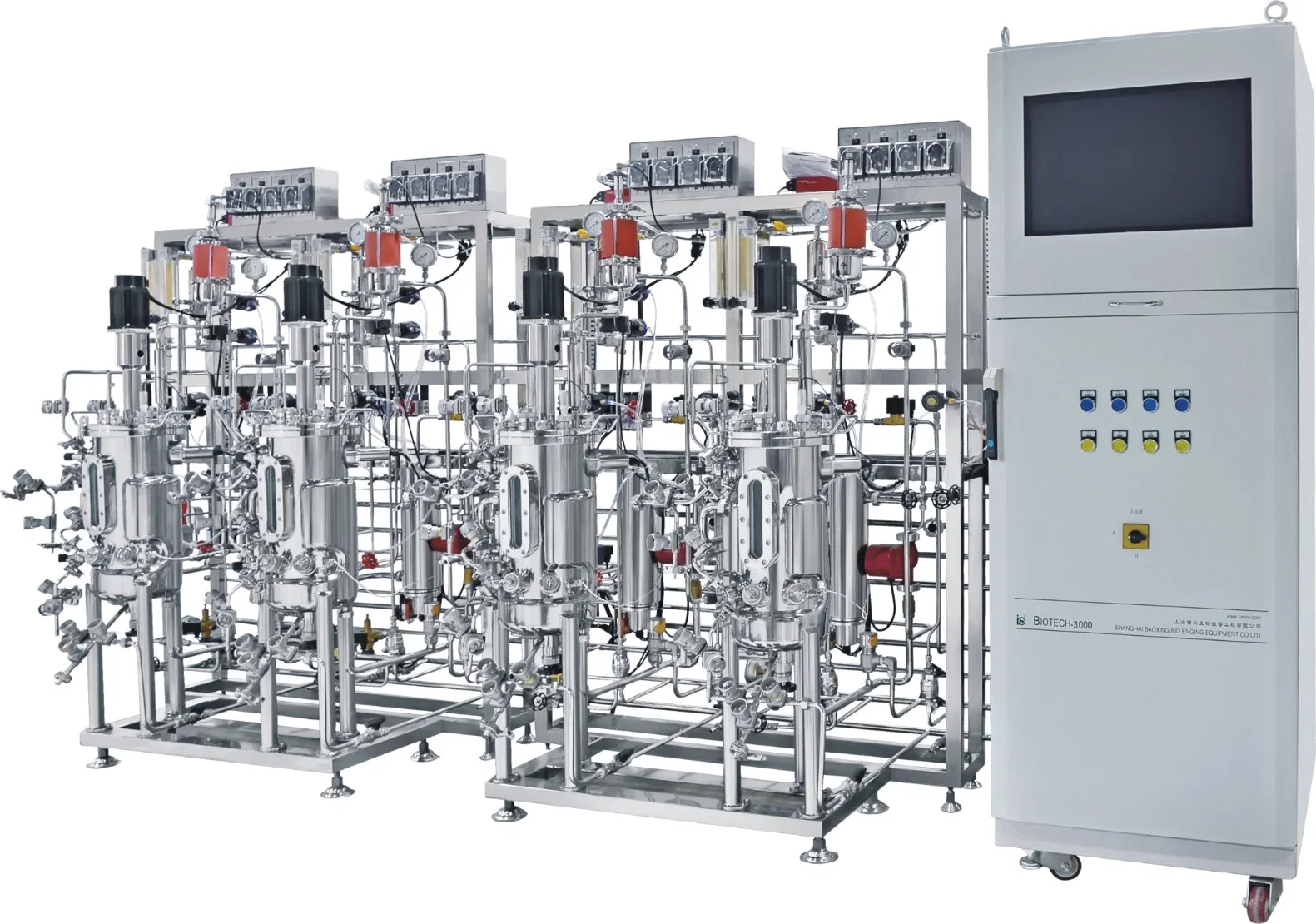 Computer Controlled Biological Fermentation Laboratory System Multistage Independent Sterilization Vaccine Fermenter Equipment