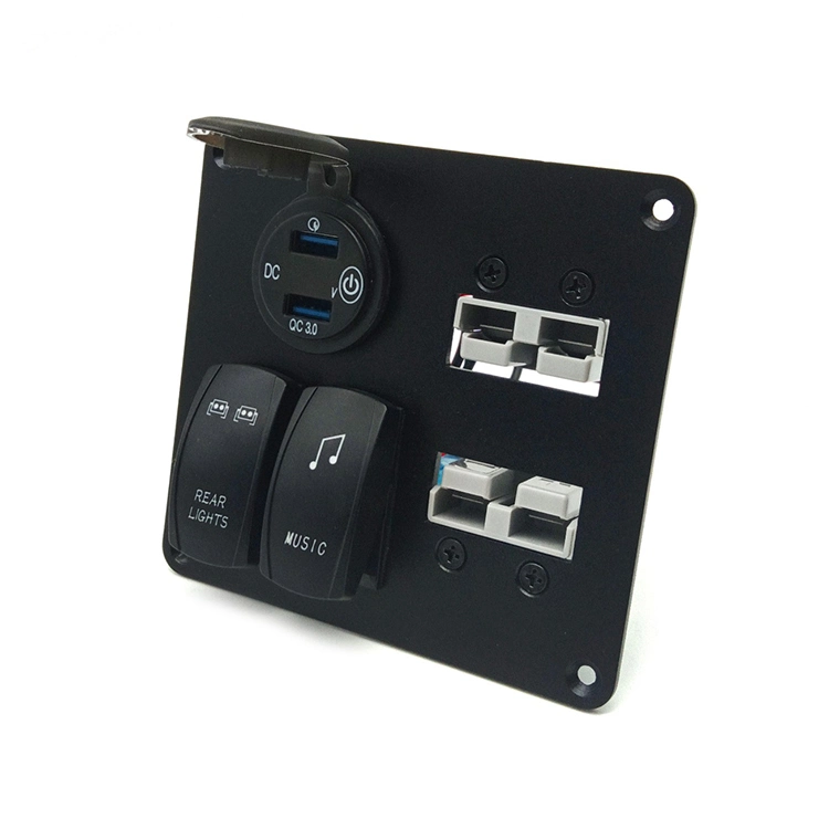 Anderson Connectorand USB Charger Socket Auto Multifunction Combination Rocker Switch Panel