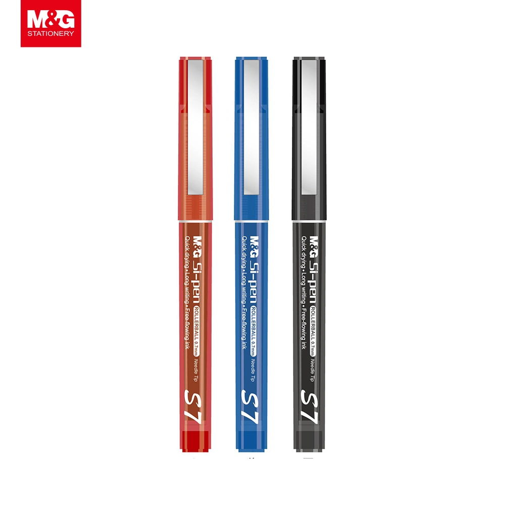 M&G Fast-Drying Liquid Roller Pen 0.7mm Needle Tip Black/Blue/Red