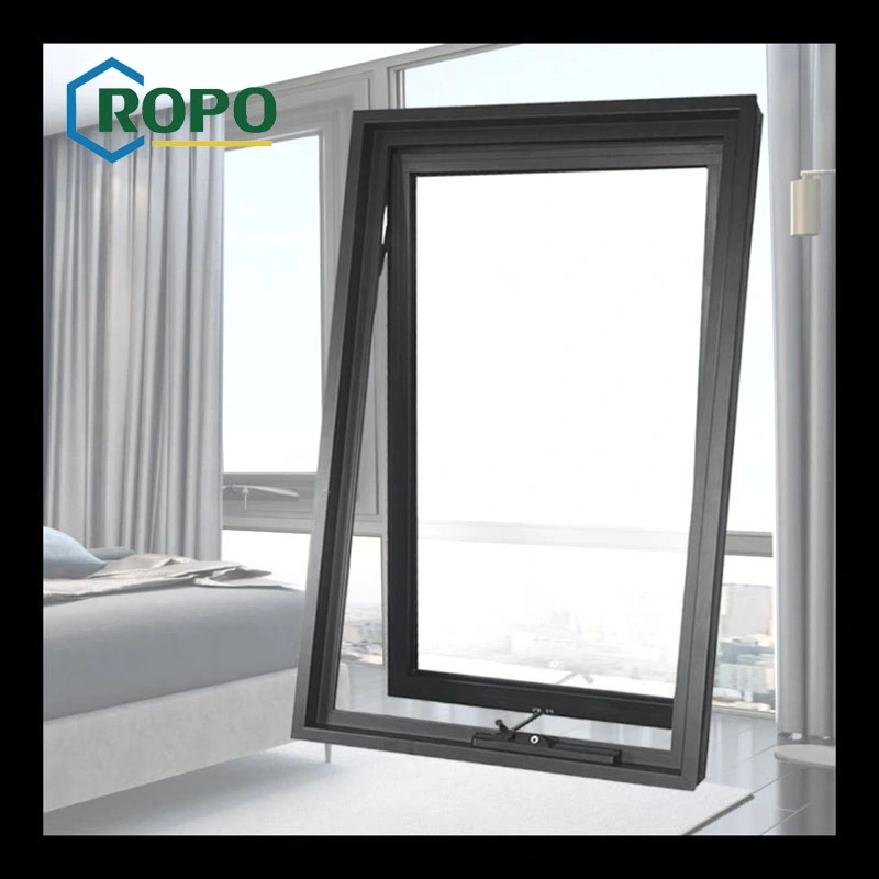 Impacto de huracanes de la ventana Toldo de aluminio negro, cuarto de baño de diseño de la ventana de aluminio