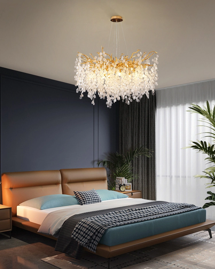 Modern Metal Glass Piece Dining Living Room Hotel Villa Luxury Chandeliers Pendant Lights Chandelier